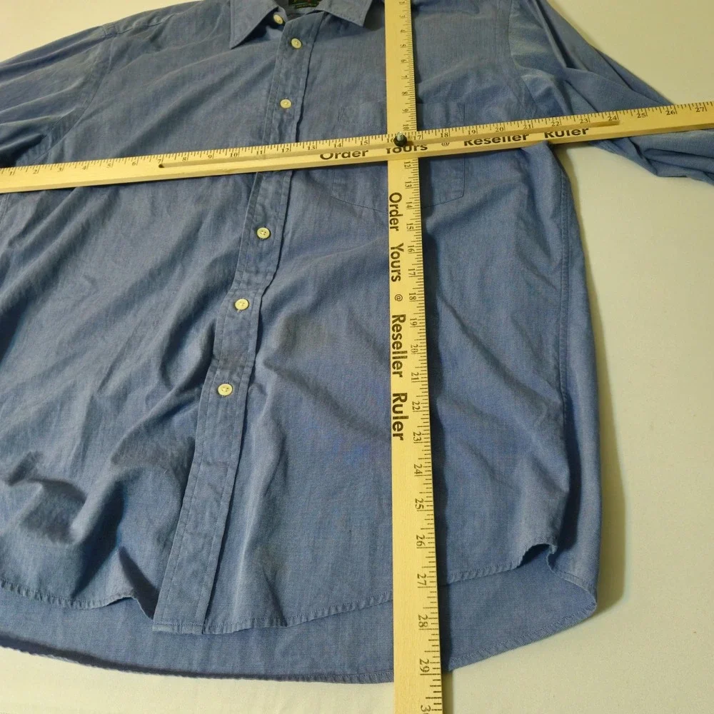 J. Crew OARSMAN ButtonShirt Mens 15.5 32/33 Blue Micro M Check Long Sleeve TWILL